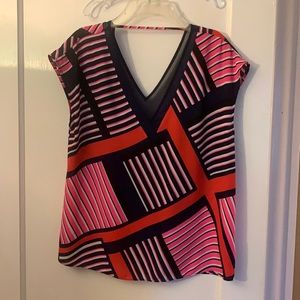Express size medium semi sheer geometric blouse